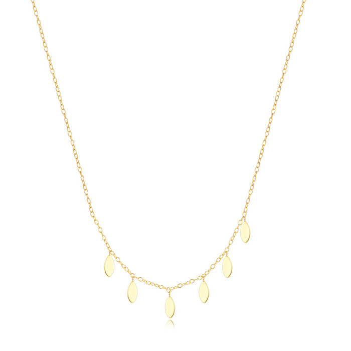 S925 Sterling Silver Marquise Round Pendant Layered Daily Wear Women's Collarbone Necklace European and American Cross-Border Hot-Selling Elegant Necklace