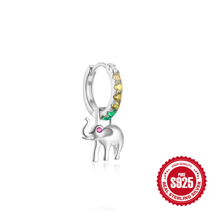 925 Sterling Silver Inlaid Diamond Animal Goldfish Pendant Hoop Earrings European and American Hot Selling Heart Lightning Elegant INS Earrings for Women