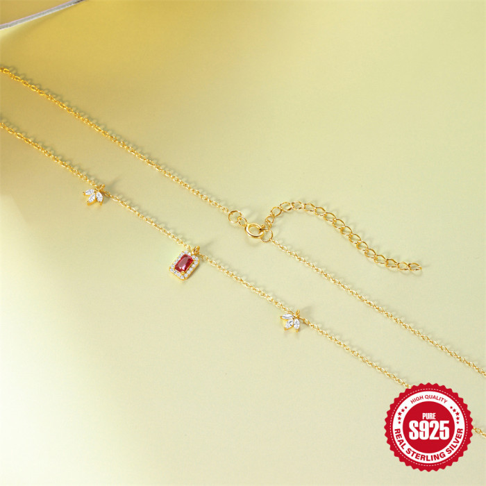 S925 Sterling Silver Inlaid Diamond Horse Eye Layered Versatile Collarbone Necklace European and American Hot-Selling Elegant Zircon Necklace Accessory