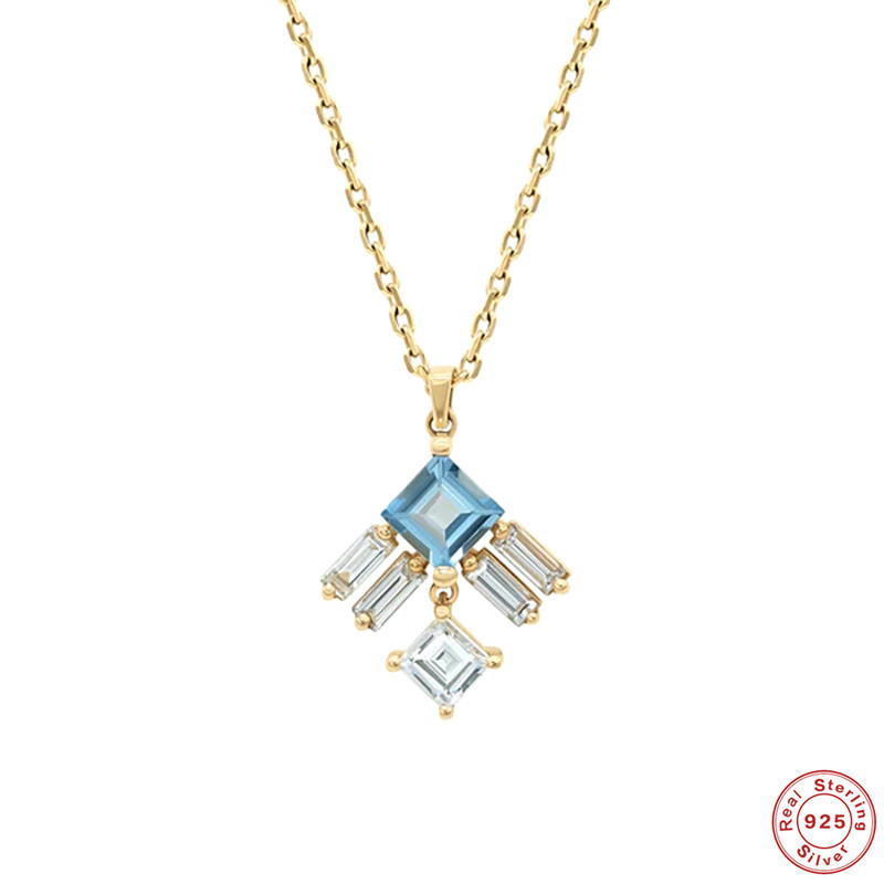 S925 Sterling Silver Super Sparkling Diamond Pendant Layered Collarbone Chain European and American Bestselling Creative Light Luxury K Gold Plated Necklace Jewelry