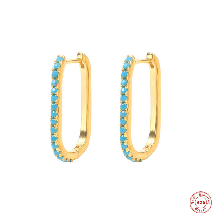 S925 Sterling Silver U-Shaped Stone-Studded Personality Trendy Ear Cuff Earrings Best-Selling Fashion Simple INS St...