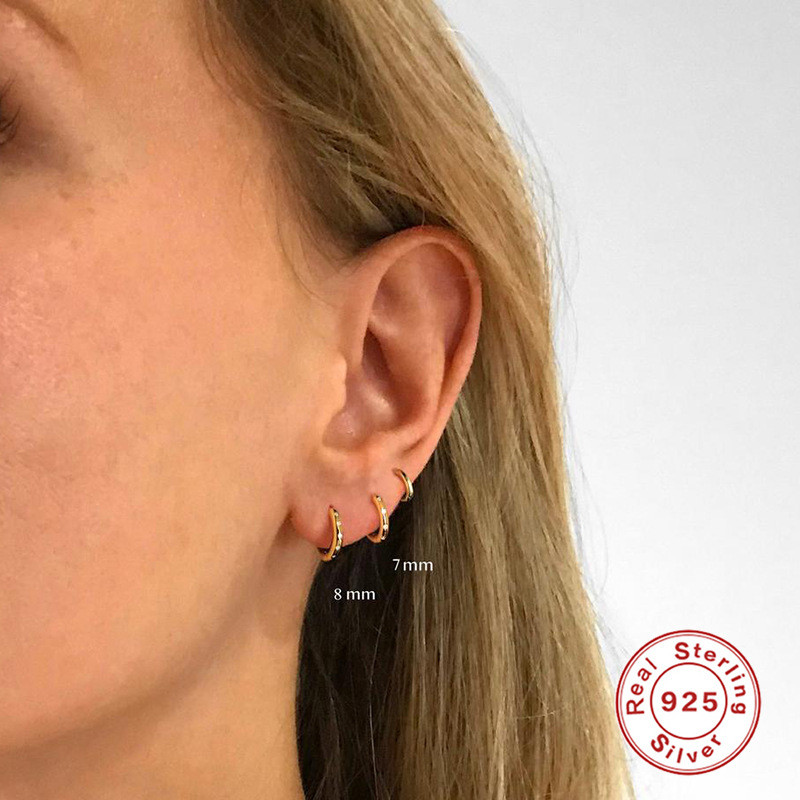 European and American Bestselling S925 Sterling Silver Round Diamond Stud Earrings Fashion Trend INS Earrings