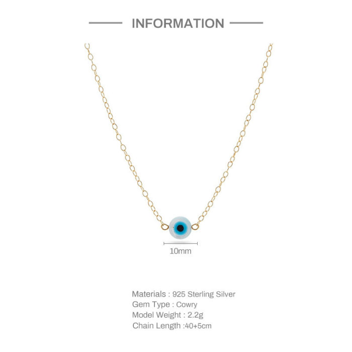 S925 Sterling Silver Creative Personality Devil's Eye Women's Collarbone Necklace European and American Hot-Selling French Style Elegant Collarbone Chain