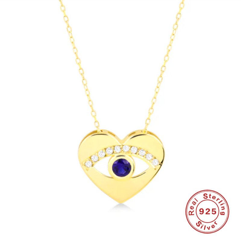 S925 Sterling Silver Classic Devil's Eye Versatile Necklace European and American Hot-Selling Personality Creative INS French Style Clavicle Chain