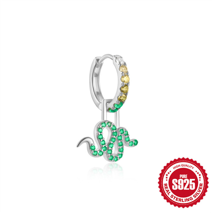 925 Sterling Silver Inlaid Diamond Animal Goldfish Pendant Hoop Earrings European and American Hot Selling Heart Lightning Elegant INS Earrings for Women