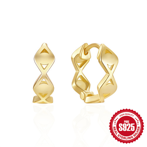New 925 Silver Devil's Eye Creative Hoop Earrings INS Minimalist Earrings European and American Hot-Selling Design High-End Earrings for Women