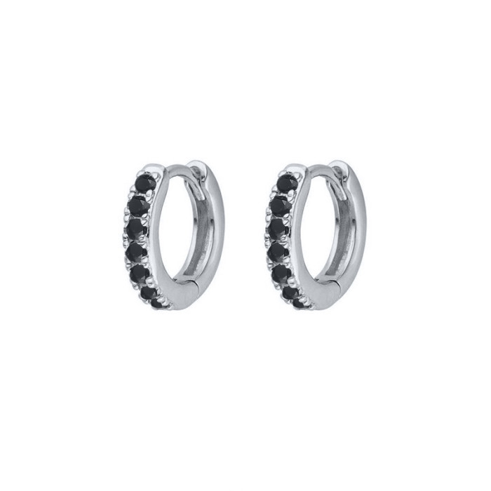 S925 Sterling Silver Round Stone-Studded Ear Cuff Hoop Earrings AliExpress Bestselling Trendy Personality INS Creat...