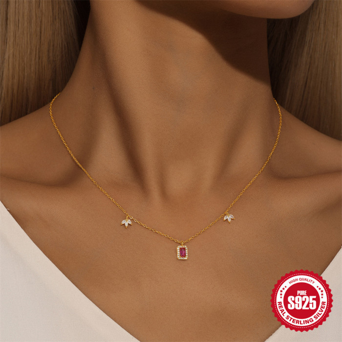 S925 Sterling Silver Inlaid Diamond Horse Eye Layered Versatile Collarbone Necklace European and American Hot-Selling Elegant Zircon Necklace Accessory