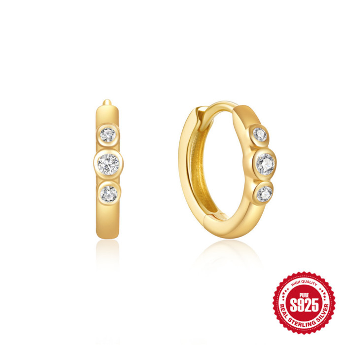925 Sterling Silver Micro Inlaid Zircon 8-Shaped Twisted Earrings Hoop Hot-Selling Infinity Symbol High-End Earrings...