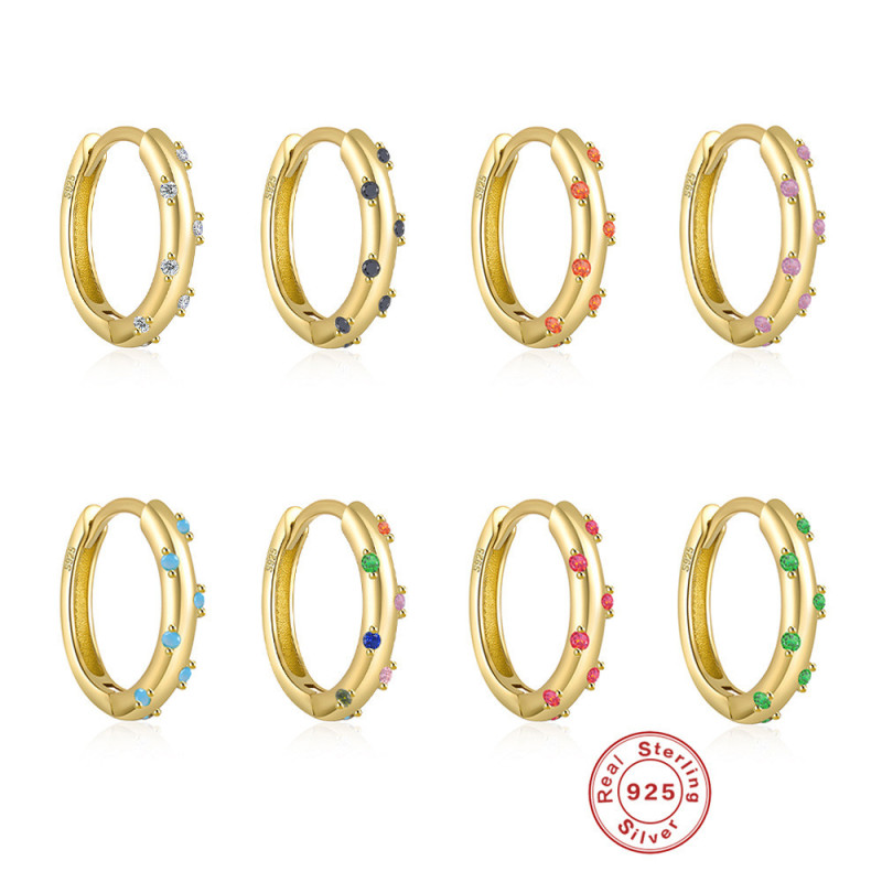 S925 Sterling Silver INS Style Geometric Minimalist Ear Cuff Earrings Cross-Border Bestselling Versatile Ear Hoop Ear Cuff Internet Celebrity Style Ear Studs