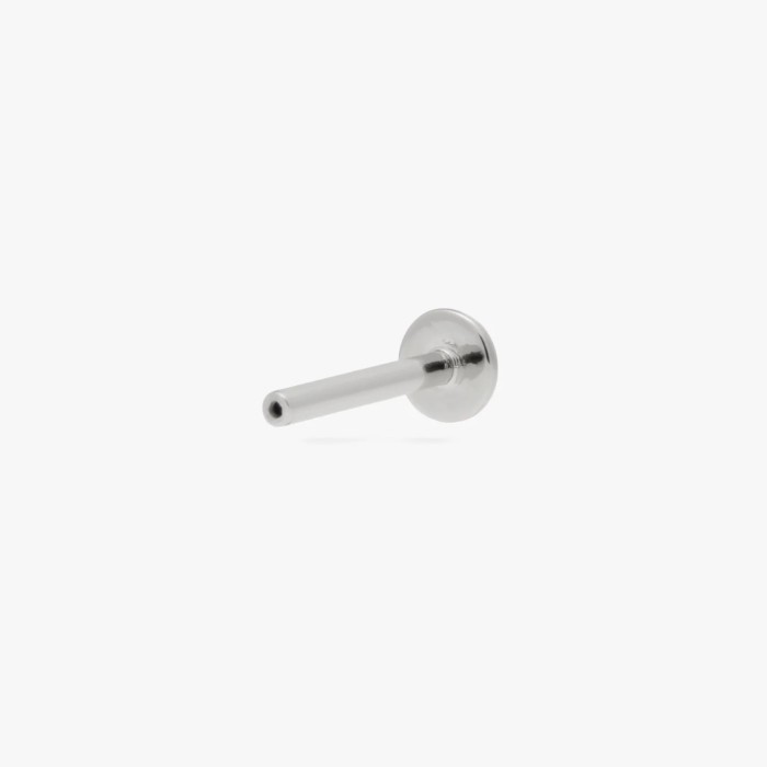 S925 Sterling Silver 8mm Long Internal Thread Piercing Accessories Rod + Flat Head Base Thread Piercing Ear Bone Stud...