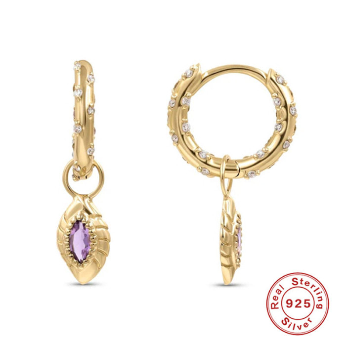 S925 Sterling Silver Geometric Moon Star Shell Hugging Earrings Hoop Earrings European and American Creative Personality INS Style Earrings