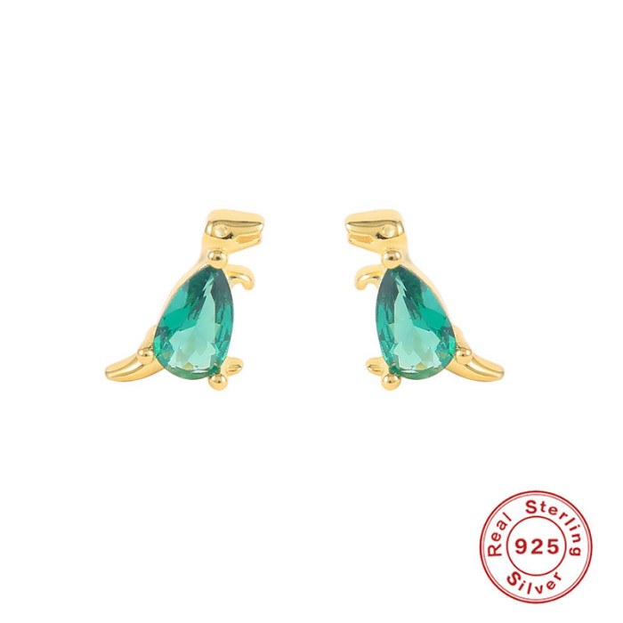 S925 Sterling Silver Tropical Forest Small Animal Stud Earrings Fashion Hot Selling Simple Versatile INS Style Earrings