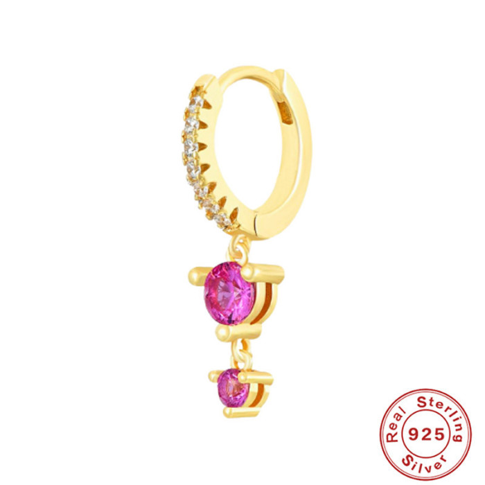 S925 Sterling Silver Round Snowflake Inlaid Diamond Exquisite Hoop Earrings European and American Hot-Selling Socialite Minimalist Style High-End Earrings