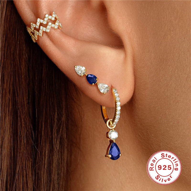 S925 Sterling Silver Super Shiny Diamond-Studded Hoop Earrings European and American French Style Personality Exquisite Light Luxury Fashion Earrings for Women