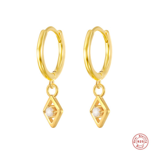 S925 Sterling Silver Eye Hoop Earrings Creative INS Style Fashion Simple Women's Ear Cuff Jewelry INS Style Hot Item
