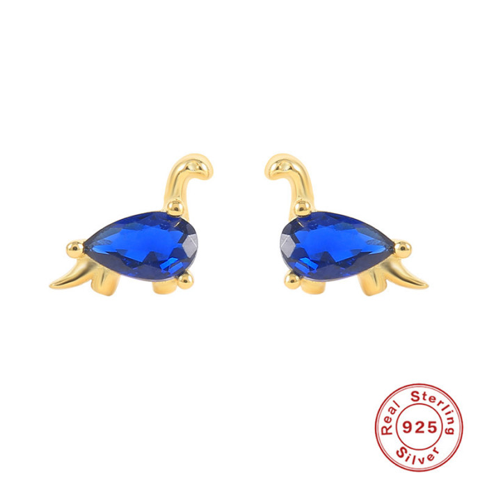S925 Sterling Silver Tropical Forest Small Animal Stud Earrings Fashion Hot Selling Simple Versatile INS Style Earrings