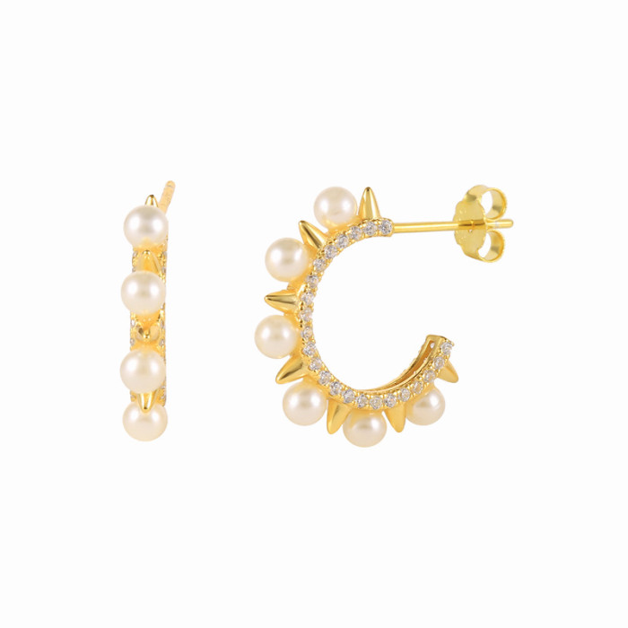 INS Style Devil's Eye Palm Cute Novelty Chain Pendant Earrings Ear Studs Ear Thread C-shaped Earrings for Women