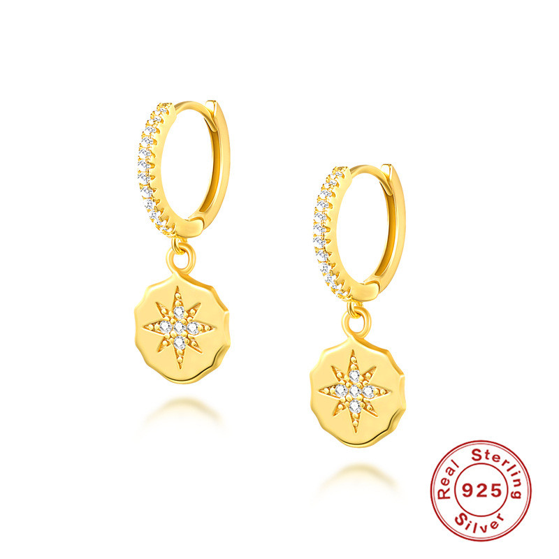 S925 Sterling Silver INS Style Baroque Earrings Cross-Border European and American Light Luxury Diamond-Studded Simple Ear Cuffs Women's Ear Jewelry