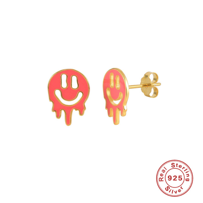 S925 Sterling Silver INS Fruit Set Earrings Ear Clips European and American Cross-Border Best-Selling Personality Trendy Versatile Stud Earrings Jewelry