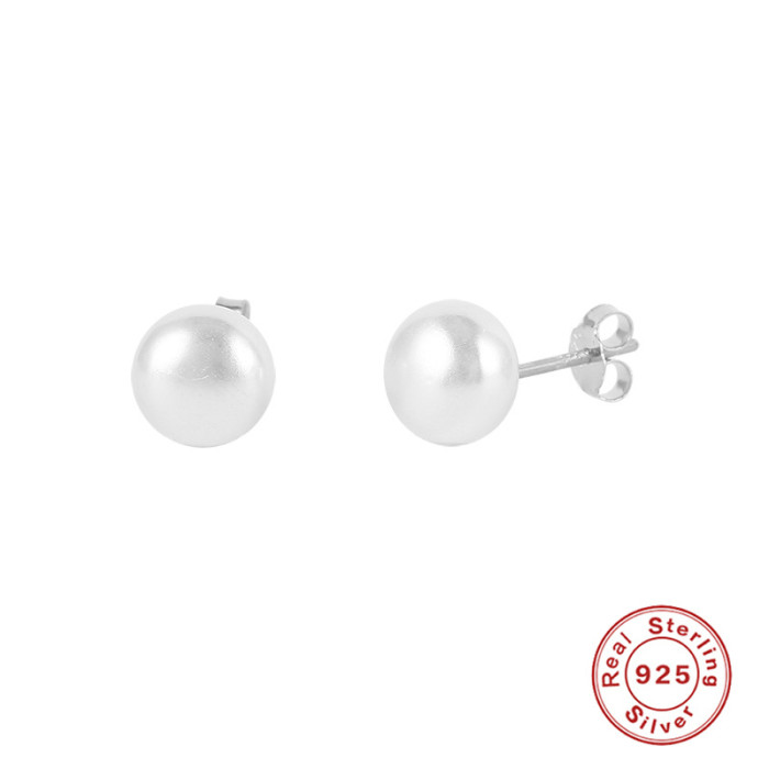 S925 Sterling Silver Baroque Pearl Stud Earrings for Women Vintage Earrings Fashion Trendy Personality Earrings Hot S...