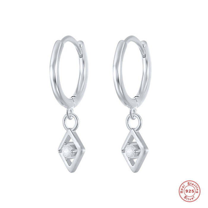 S925 Sterling Silver Eye Hoop Earrings Creative INS Style Fashion Simple Women's Ear Cuff Jewelry INS Style Hot Item
