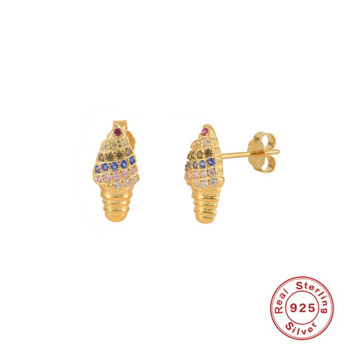 S925 Sterling Silver INS Fruit Set Earrings Ear Clips European and American Cross-Border Best-Selling Personality Trendy Versatile Stud Earrings Jewelry