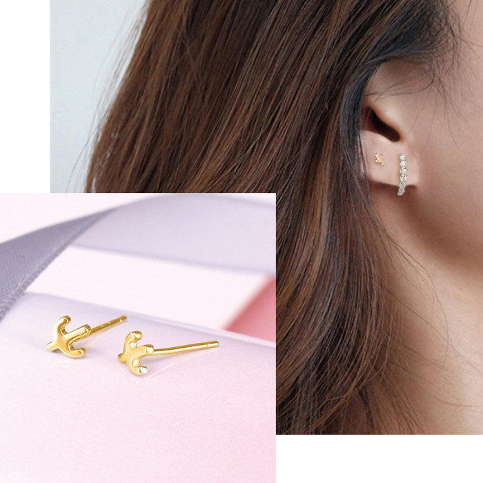 S925 Sterling Silver Cactus Earrings Hot Selling Fashion Simple Creative Ins Style Earrings Jewelry Factory Direct Sale