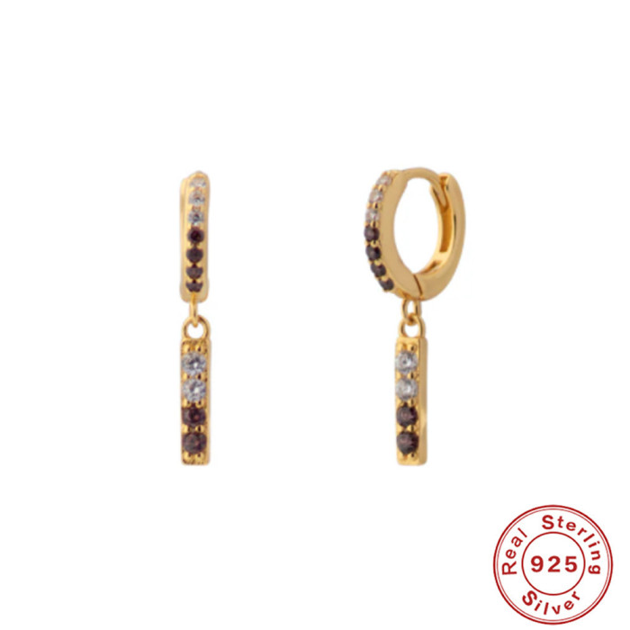 S925 Sterling Silver Geometric Diamond-Encrusted Devil's Eye Hoop Earrings European and American Hot Selling INS Temperament Classic Pearl Earrings