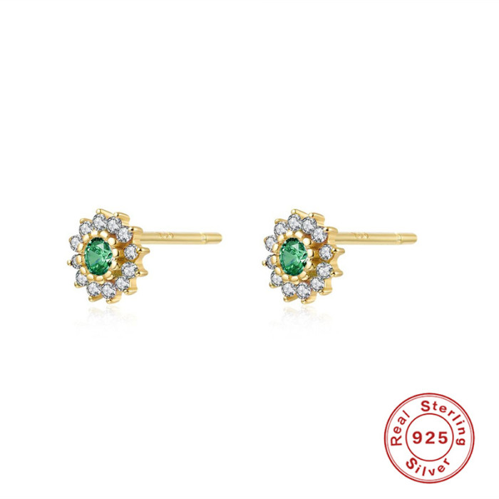 S925 Sterling Silver Geometric Simple Zircon Earrings Hot Selling Trendy Light Luxury INS Creative Earrings