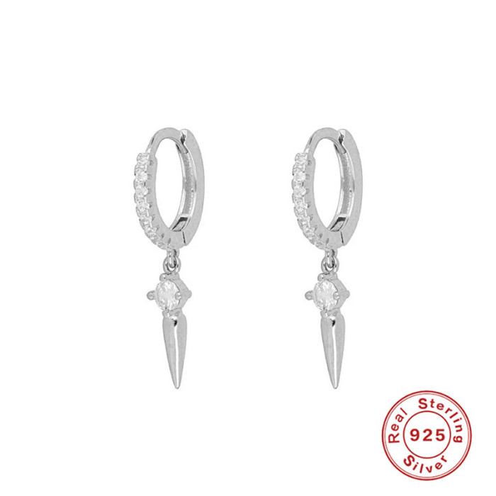 S925 Sterling Silver Baroque Style Cross Earrings French Light Luxury European and American Style Design INS Style Earrings