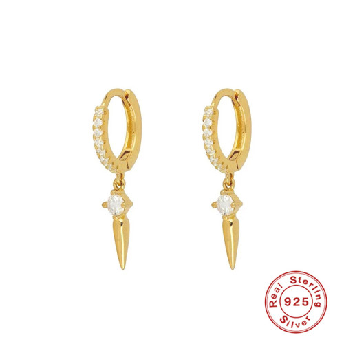 S925 Sterling Silver Baroque Style Cross Earrings French Light Luxury European and American Style Design INS Style Earrings