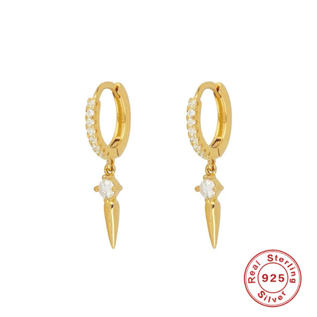 S925 Sterling Silver Baroque Style Cross Earrings French Light Luxury European and American Style Design INS Style Earrings