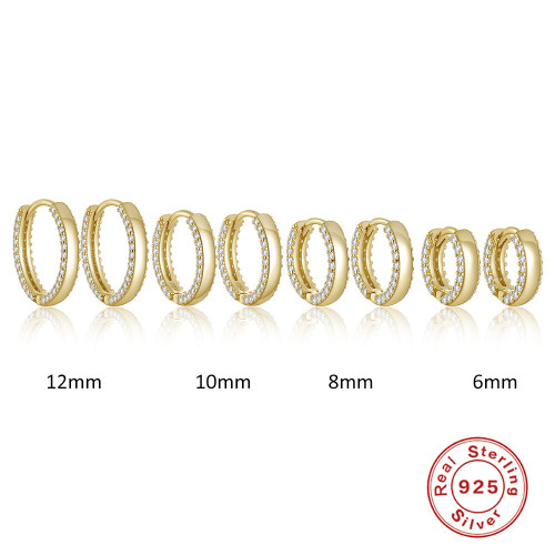 S925 Sterling Silver Classic Double Row Diamond-Studded Hoop Earrings, European and American Hot-Selling Elegant INS Style Earrings