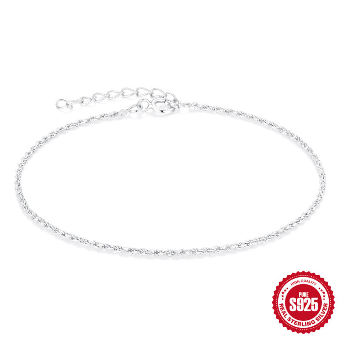 New 925 Sterling Silver Hemp Rope Chain Women's Chain DIY Bracelet Korean Minimalist Niche Design Versatile Bracelet...