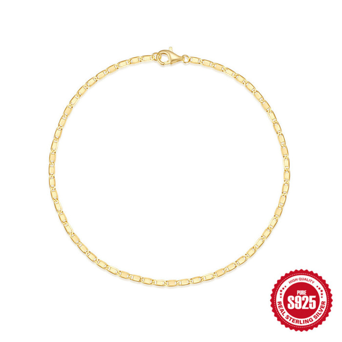 Basic 925 Sterling Silver Chain Lens Chain Daily Wear Bracelet Hot Selling Elegant Versatile Sweater Accessory Bracel...