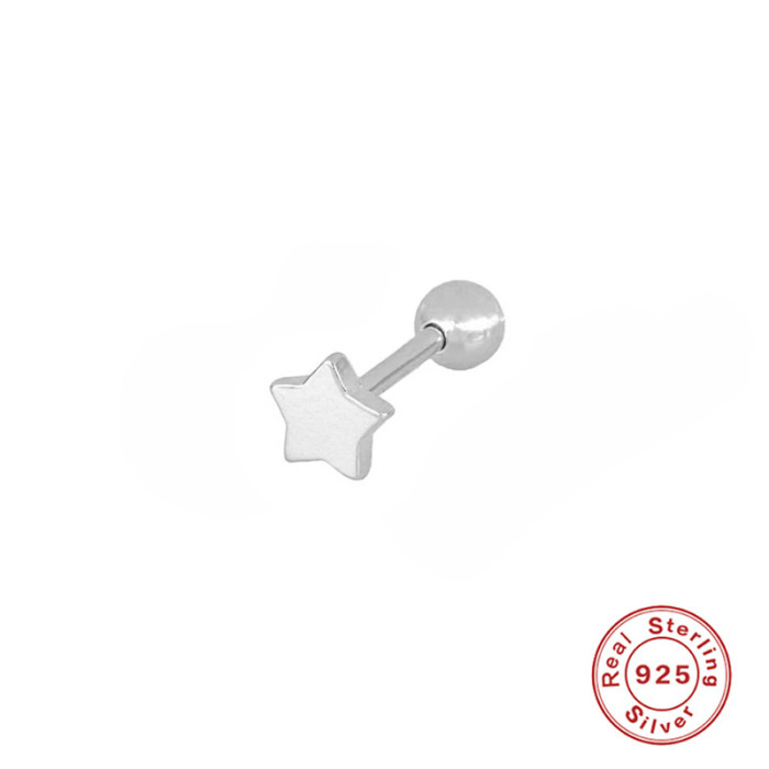 S925 Sterling Silver Mini Threaded Piercing Ear Bone Studs Piercing Earrings European and American Bestselling Trendy Creative INS Earrings