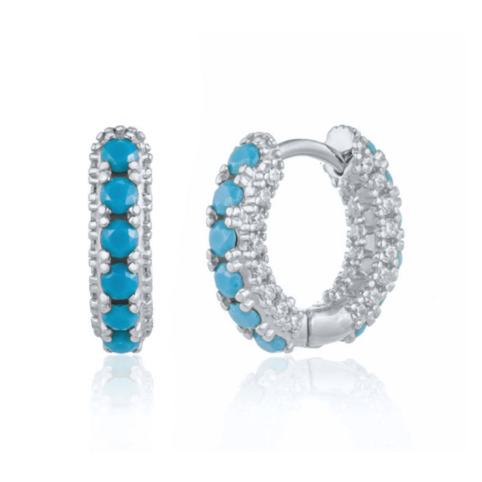 European and American Cross-Border Hot-Selling Round Micro-Inlaid Zircon Trendy Ear Cuffs Ear Hoops Ear Jewelry INS Super Sparkling Multi-Diamond Earrings Accessories