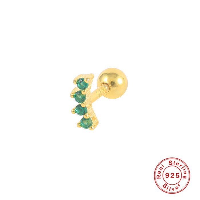 S925 Sterling Silver New Diamond-Studded Light Luxury Piercing Single Earring European and American Trendy Personality Versatile Fashion Earrings Jewelry