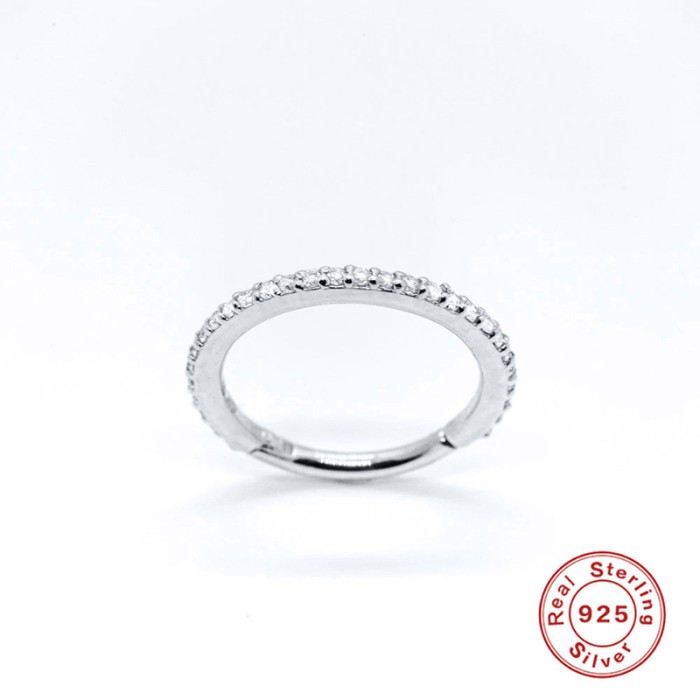 S925 Sterling Silver Single Piercing Stud Micro Pave Diamond Nose Ring Cartilage Earrings European and American Personality Fashion Trend Ear Bone Stud