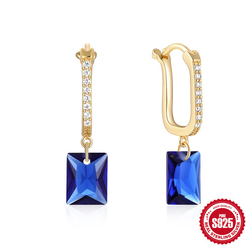 S925 Sterling Silver U-Shaped Colorful Diamond Ear Cuff Daily Ear Hoop for Women European and American Fashion Light Luxury Ins Style Earrings High-End Feel Earrings