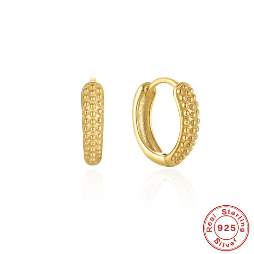 New S925 Sterling Silver Fake Stud Dot Classic Hoop Earrings Ear Clips Earrings European and American Hot Selling Trendy INS Exaggerated Earrings