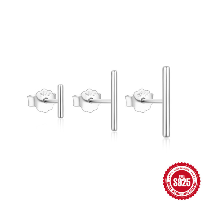 S925 Sterling Silver Multi-size Geometric Round Beads Cylinder Flower Stud Earrings Earrings Set Aliexpress Hot Selli...