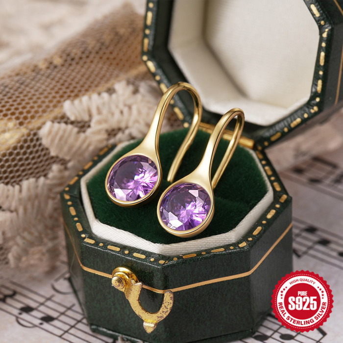 New S925 Sterling Silver Creative Elegant Diamond-Studded Hoop Earrings Ear Hooks Ear Jewelry European and American Hot-Selling French Style Earrings for Women