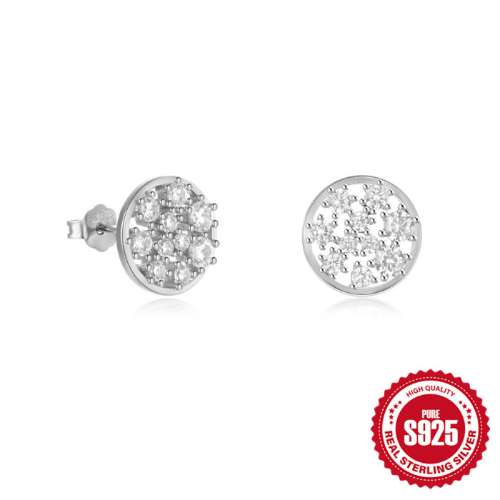 New 925 Sterling Silver Heart-Shaped Colorful Diamond Oil Drop Earrings European and American Hot-Selling Elegant Inlaid Diamond Mother's Day Earrings for Women