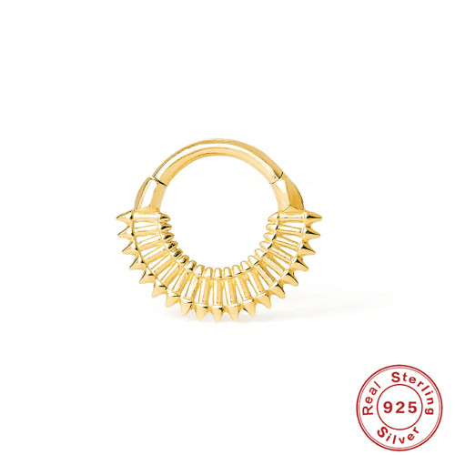 S925 Body Piercing Cartilage Jewelry Nose Ring Ear Bone Stud European and American Hot Selling Creative Texture Stud Ear Bone Ring Ear Cartilage