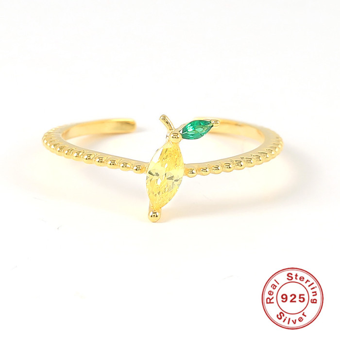 S925 Sterling Silver Mini Small Stone Fruit Ring Hot Selling Fashion Creative INS Personalized Ring