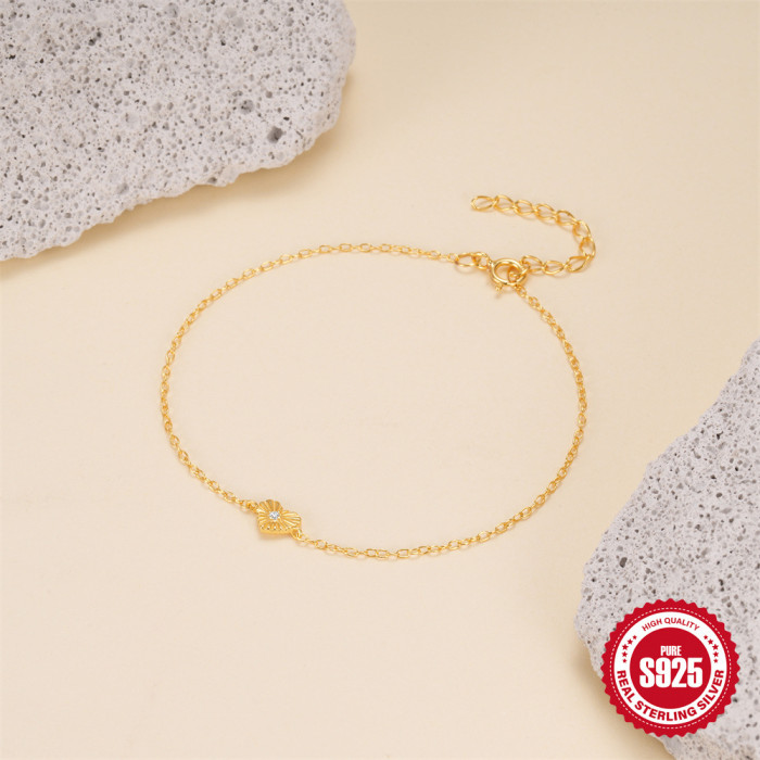 S925 Sterling Silver French Style Retro Heart Bracelet for Women, Light Luxury Niche Design with High-end Texture and...