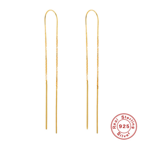 S925 Sterling Silver Niche Design Tassel Chain Earrings Korean Style Elegant Fairy Personality Fashion Earrings Studs Ear Jewelry