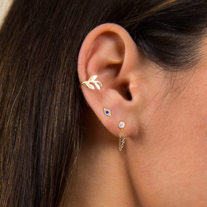 New Hot-Selling S925 Sterling Silver Drop Earrings Ear Line European and American Hot-Selling Light Luxury Personality Versatile Stud Earrings Ear Clips Ear Jewelry